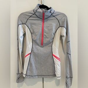 Lululemon white and grey 1/4 zip size 4